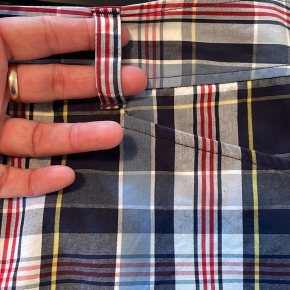 Chaps blue plaid mid thigh skirt sz 12 - Picture 7 of 7